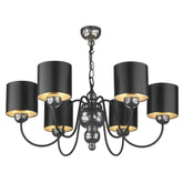 David Hunt Lighting Garbo 6 Light Pewter Black Silver Shades GAR0621